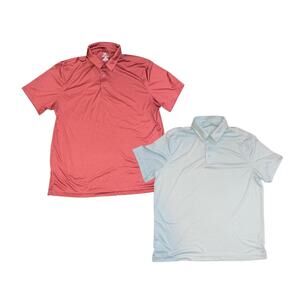 Bundle 2 George Polo Shirt Men's Large Burgundy and Blue Size Large Golf Preppy